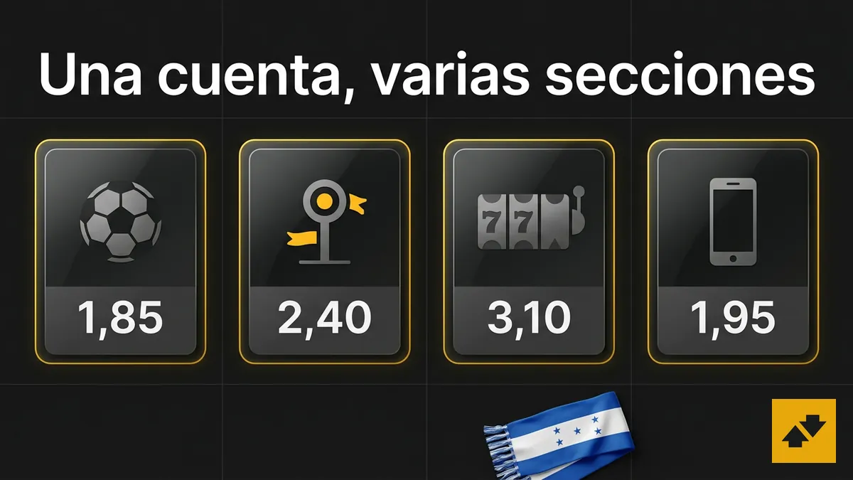 Secciones de Betfair a las que se entra con la misma cuenta desde Honduras
