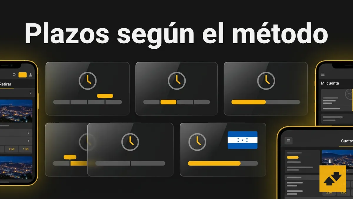 Plazos de retiro por método en Betfair Honduras